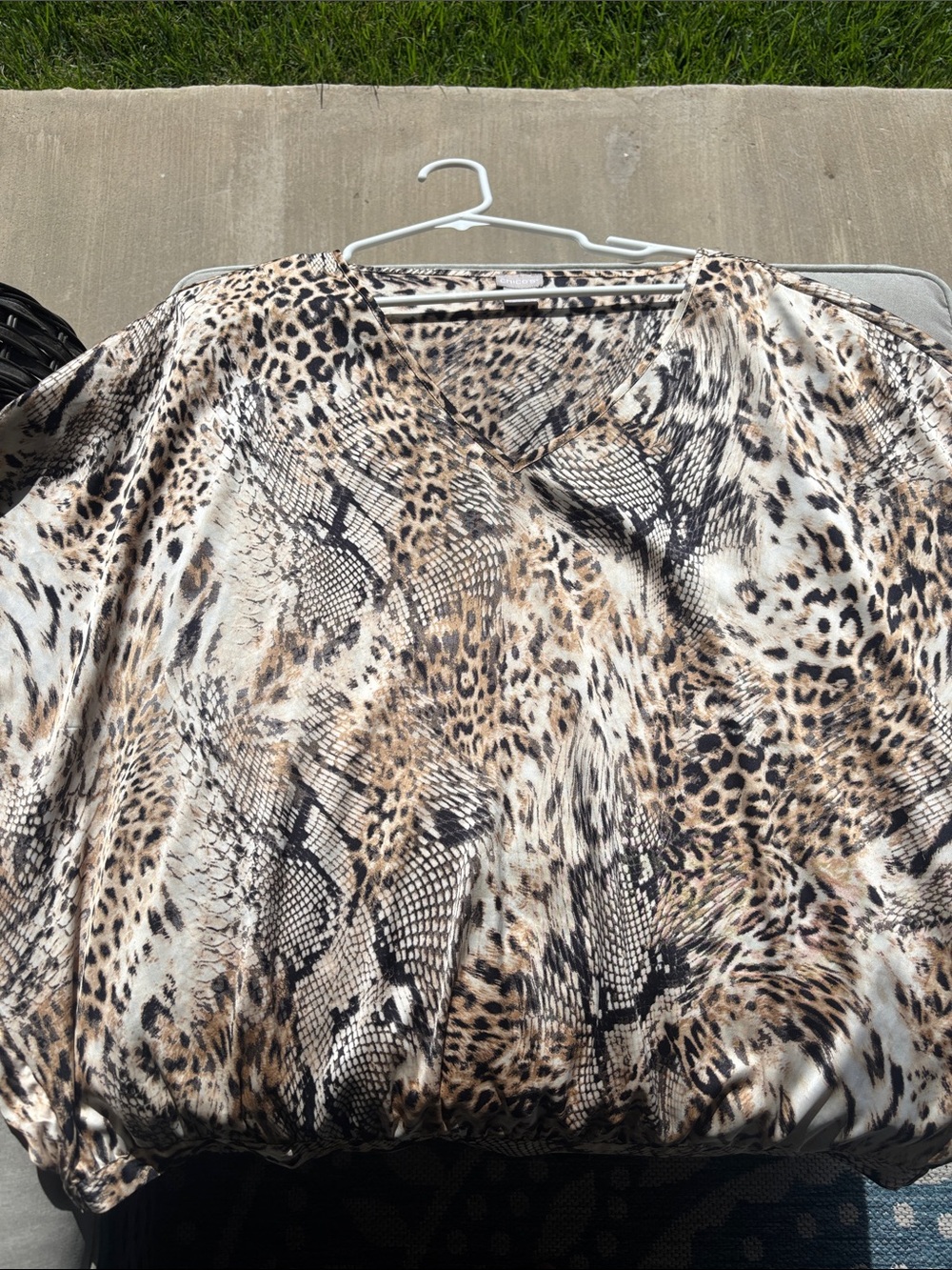 Chico's Leopard Print Blouse in Tan and Black